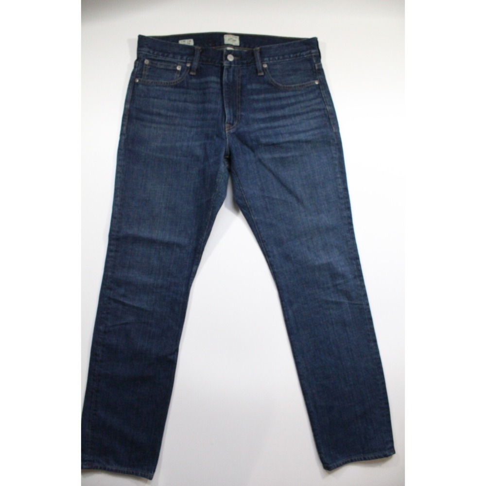 J Crew Jeans Mens 35x32 (Tag 33x32) Style 770 Straight Leg Blue Dark Wash Denim